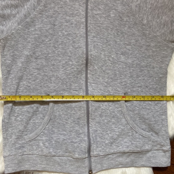 Heather gray French terry short sleeve hoodie in size L. - Picture 6 of 12